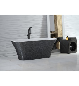 Besco Assos Glam Wanna Wolnostojąca 160x70 cm biała/grafit WMD-160-AG