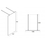 Besco Aveo Due Ścianka Boczna Prysznicowa Walk In 100x195 AVD-100-195C