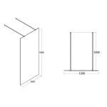 Besco Aveo Due Ścianka Boczna Prysznicowa Walk In 120x195 AVD-120-195C