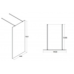 Besco Aveo Due Ścianka Boczna Prysznicowa Walk In 140x195 AVD-140-195C