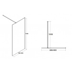 Besco Aveo Ścianka Boczna Prysznicowa Walk In 90x195 AV-90-195-C