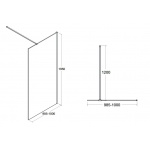 Besco Aveo Ścianka Boczna Prysznicowa Walk In 100x195 AV-100-195-C