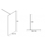 Besco Aveo Ścianka Boczna Prysznicowa Walk In 110x195 AV-110-195-C