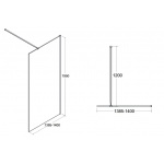 Besco Aveo Ścianka Boczna Prysznicowa Walk In 140x195 AV-140-195-C