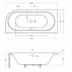 Besco Avita Wanna asymetryczna Lewa 170x75 biała WAV-170-NL