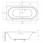 Besco Avita Wanna asymetryczna Prawa 150x75 biała WAV-150-NP