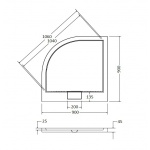 Besco Axim Brodzik Półokrągły UltraSlim 90x90 biały BAX-90-NR