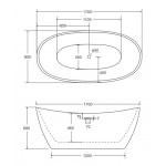 Besco Ayla Wanna wolnostojąca 170x80x68 cm biała WAS-170-A