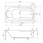 Besco Bona Wanna prostokątna 190x80 biała WAB-190-PK