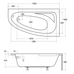 Besco Cornea Comfort Wanna asymetryczna Prawa 150x100 biała WAC-150-NP