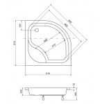 Besco Diper I Brodzik Półokrągły 80x80 biały BAD-80-NK