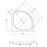 Besco Diper II Brodzik Półokrągły 80x80 biały BAD-80-II