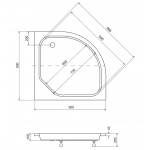 Besco Diper II Brodzik Półokrągły 90x90 biały BAD-90-II