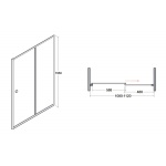 Besco Duo Slide Drzwi Prysznicowe Przesuwne 110x195 DDS-110