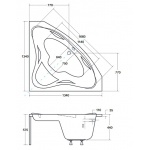Besco Ewa Wanna narożna 134x134 biała WAE-135-NS