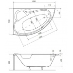 Besco Finezja Nova Wanna asymetryczna Lewa 170x110 biała WAF-170-NL