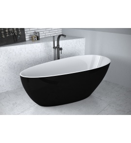 Besco Goya B&W Wanna Wolnostojąca 142x62 cm biała/czarna WMD-140-GBW