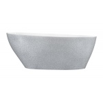 Besco Goya Glam Wanna Wolnostojąca 160x70 cm biała/srebrna WMD-160-GS