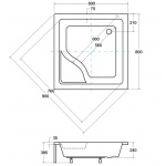 Besco Igor Brodzik Kwadratowy 80x80 biały BAI-80
