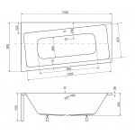 Besco Infinity Wanna asymetryczna Lewa 150x90 biała WAI-150-NL