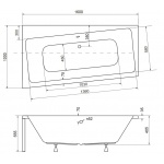 Besco Infinity Wanna asymetryczna Lewa 160x100 biała WAI-160-NL