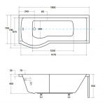 Besco Inspiro Wanna Do Zabudowy+Parawan Lewa 160x70 biała WAI-160-NLE