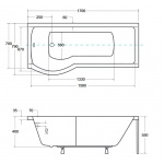 Besco Inspiro Wanna Do Zabudowy+Parawan Lewa 170x70 biała WAI-170-NLE