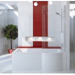 Besco Inspiro Wanna Do Zabudowy+Parawan Prawa 170x70 biała WAI-170-NPR