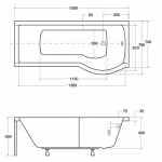 Besco Inspiro Wanna Do Zabudowy+Parawan Prawa 150x70 biała WAI-150-NPR