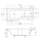 Besco Integra Wanna Do Zabudowy Lewa 150x75 biała WAI-150-PL