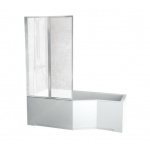 Besco Integra Wanna Do Zabudowy+Parawan 2-skrzydłowy Lewa 150x75 biała WAI-150-PL2