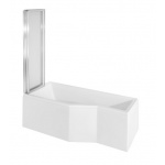 Besco Integra Wanna Do Zabudowy+Parawan 2-skrzydłowy Lewa 150x75 biała WAI-150-PL2