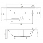 Besco Integra Wanna Do Zabudowy Lewa 170x75 biała WAI-170-PL