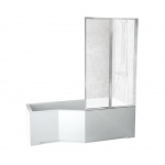 Besco Integra Wanna Do Zabudowy+Parawan 2-skrzydłowy Prawa 150x75 biała WAI-150-PP2