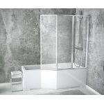 Besco Integra Wanna Do Zabudowy+Parawan 3-skrzydłowy Prawa 150x75 biała WAI-150-PP3