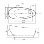 Besco Keya Wanna Wolnostojąca 165x75 cm biała WMD-165-K