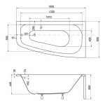Besco Luna Wanna asymetryczna Prawa 150x80 biała WAL-150-NP