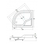 Besco Maxi Brodzik Asymetryczny Lewy 120x85 biały BAM-120-NL
