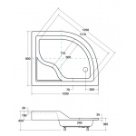 Besco Maxi Brodzik Asymetryczny Prawy 120x85 BAM-120-NP