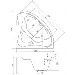 Besco Mia Wanna narożna 120x120 biała WAM-120-NS
