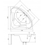 Besco Mia Wanna narożna 130x130 biała WAM-130-NS