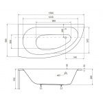 Besco Milena Premium Wanna asymetryczna Lewa 150x70 biała WAM-150-NL$