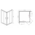 Besco Modern Kabina Prysznicowa 80x80 MK-80-165-C