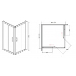 Besco Modern Kabina Prysznicowa 90x90 MK-90-165-C