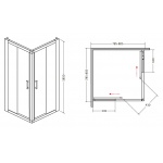 Besco Modern Kabina Prysznicowa 80x80 MK-80-185-C