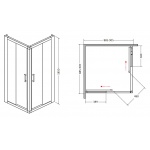 Besco Modern Kabina Prysznicowa 90x90 MK-90-185-C