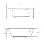 Besco Modern Wanna prostokątna 120x70 biała WAM-120-MO