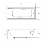 Besco Modern Wanna prostokątna 140x70 biała WAM-140-MO