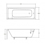 Besco Modern Wanna prostokątna 150x70 biała WAM-150-MO