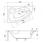 Besco Natalia Wanna asymetryczna Lewa 150x100 biała WAN-150-NL